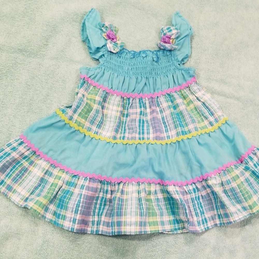 Youngland Baby | Turquoise Plaid Dress